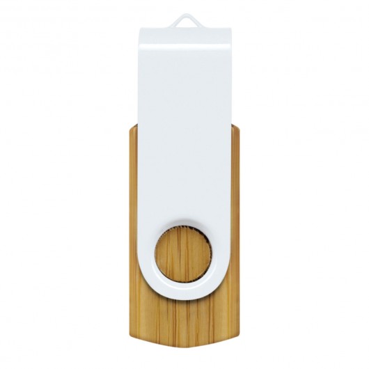 4GB Bamboo USB Drives White